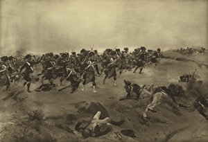 キャトルブラの戦い、1815年（彫刻） 作： Henri Louis Dupray